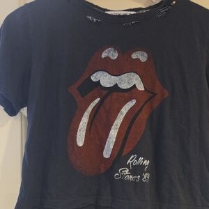 Free People Rolling Stones Graphic T-Shirt - Black